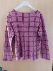 Vorschaubild 4 von Damen Pullover Gr. 40 L Rot Kariert Casual Langarm