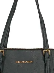 Vorschaubild 3 von Henkeltasche Damen Schwarz Leder Elegant Business Tote 38cm