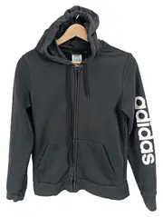 Vorschaubild 1 von Sweatjacke Damen Gr. 36-38 S Grau Kapuze Reißverschluss Linear