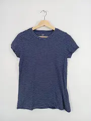 Vorschaubild 2 von Damen T-Shirt gestreift Gr. 36/S Blau Baumwolle Casual
