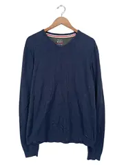 Vorschaubild 1 von EDC Herren Pullover V-Ausschnitt Langarm Gr. L Baumwolle Blau Casual