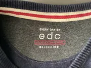 Vorschaubild 3 von EDC Herren Pullover V-Ausschnitt Langarm Gr. L Baumwolle Blau Casual