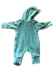 Vorschaubild 2 von Baby Overall Strampler Türkis Gr. 50 Kapuze Pinguin Punkte