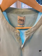Vorschaubild 3 von Herren Poloshirt Türkis Gr. 50/L Baumwolle Casual