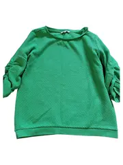 Vorschaubild 2 von Damen Pullover Grün L Strukturmuster 3/4-Arm Freizeit