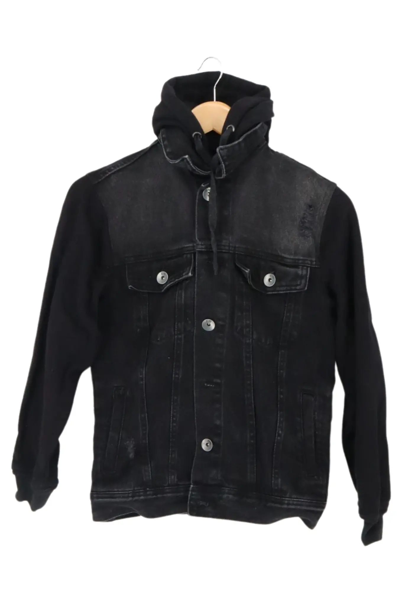 REDEFINED REBEL Herren Jeansjacke Schwarz Gr. 44/XS Casual Urban Streetwear