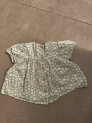Vorschaubild 2 von Baby Kleid Gr. 62 Blumenmuster Gänseblümchen Grün