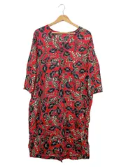 Vorschaubild 1 von Freizeitkleid Damen Rot Gr. 36/S Viskose Blumenmuster Casual