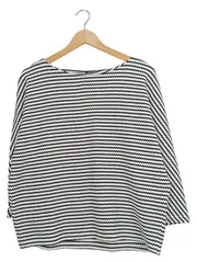 Vorschaubild 1 von Damen Pullover Gr. 40/L Weiß Gestreift Langarm Casual