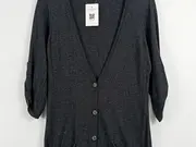 Vorschaubild 2 von Strickjacke Damen Gr. 38/M Grau Casual Cardigan