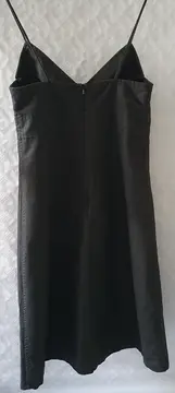 Vorschaubild 2 von Damen Sommerkleid Gr. 38/M Schwarz Elegant Leinen Baumwolle