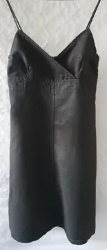 Vorschaubild 3 von Damen Sommerkleid Gr. 38/M Schwarz Elegant Leinen Baumwolle