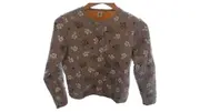 Vorschaubild 1 von Kinder Strickjacke Gr. 152 Grau Blumenmuster Casual