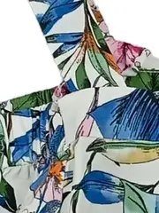 Vorschaubild 4 von Damen Bluse Gr. 44 XXL Mehrfarbig Florales Muster Off Shoulder