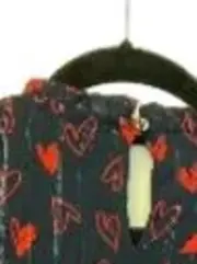 Vorschaubild 6 von Damen Bluse Gr. 38 Blau Herzmuster Spitze Langarm Romantisch