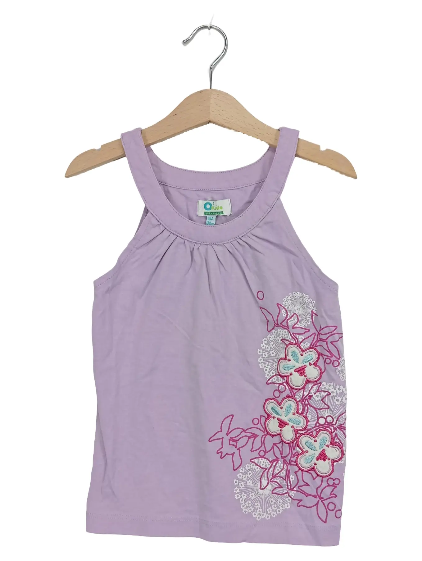 OKIE DOKIE Mädchen Top Lila Gr. 138 Blumenmuster Casual Baumwolle