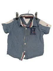 Vorschaubild 1 von Kinder Hemdbluse Gr. 68/74 Blau Casual Preppy Baumwolle