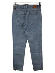 Vorschaubild 2 von Denim Mom Jeans Damen Gr. 34 XS Hellblau High Waist Straight