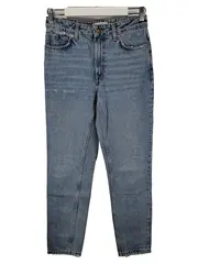 Vorschaubild 1 von Denim Mom Jeans Damen Gr. 34 XS Hellblau High Waist Straight