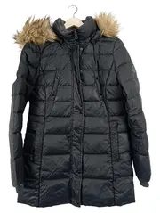 Vorschaubild 1 von Damen Steppjacke Daunen Winterjacke Kapuze Gr. 36 Schwarz