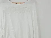 Vorschaubild 2 von EDC Damen Langarmshirt Weiß Spitze Gr. 42/XL Baumwolle Feminin