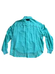 Vorschaubild 3 von Damen Bluse Türkis Lyocell Gr. XS 34 Modern Schleife