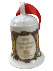 Vorschaubild 1 von Weihnachtsglocke 1992 Gans Porzellan Deko 7cm weiß