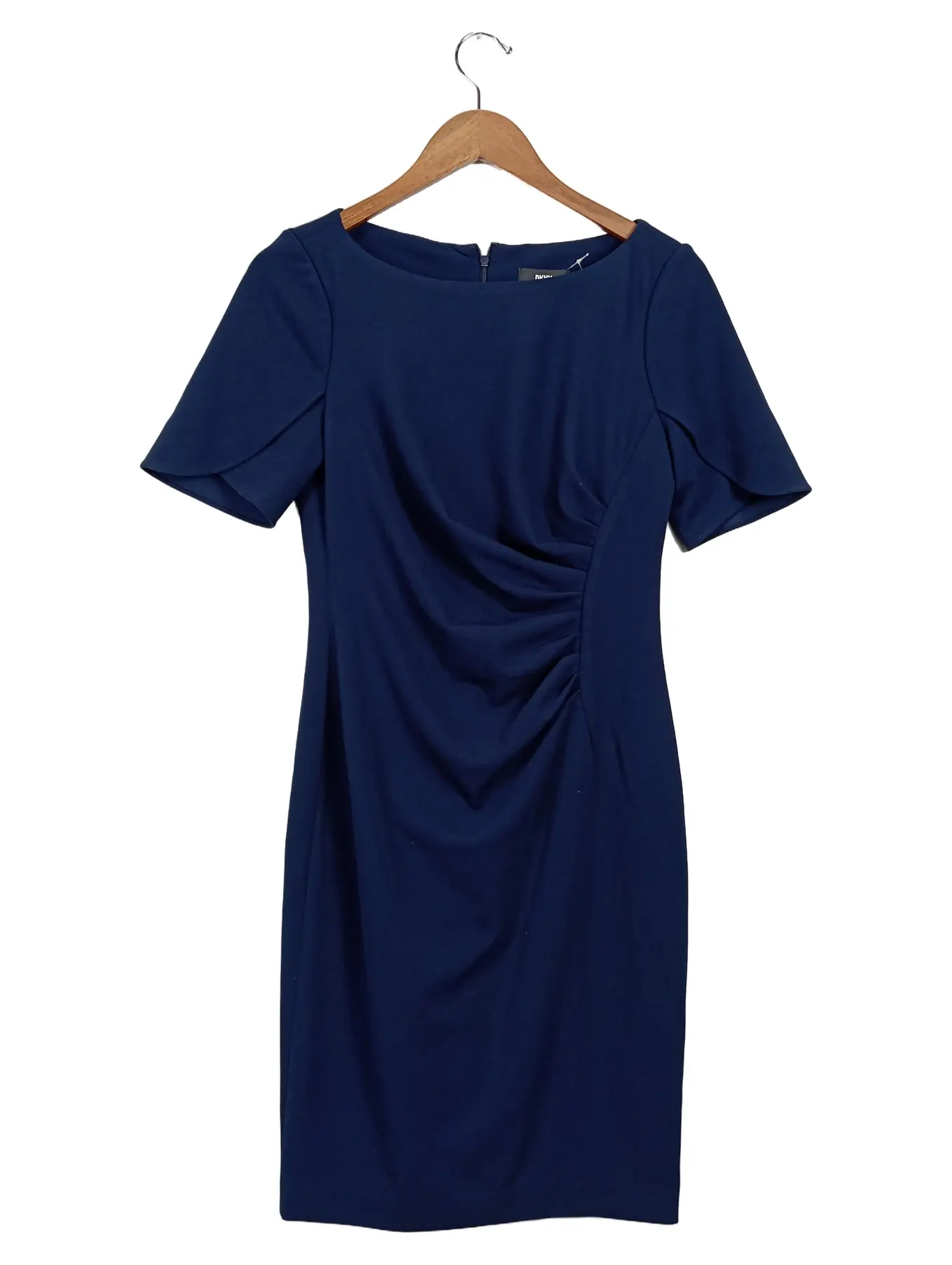 DKNY Damen Festliches Kleid Gr. 36 Blau Elegant Midikleid Kurzarm