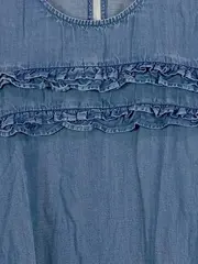 Vorschaubild 3 von EDC Damen Jeanskleid Gr. 36 Blau Casual Lyocell Rüschen Sommerkleid