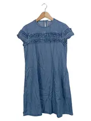 Vorschaubild 1 von EDC Damen Jeanskleid Gr. 36 Blau Casual Lyocell Rüschen Sommerkleid