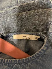 Vorschaubild 7 von EDC Damen Jeanskleid Gr. 36 Blau Casual Lyocell Rüschen Sommerkleid