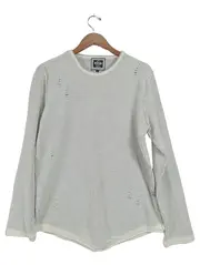 Vorschaubild 1 von Herren Pullover Grau L Strukturmuster Destroyed Casual Langarm