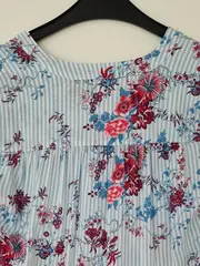 Vorschaubild 4 von Damen Bluse 34/XS Blumenmuster Gestreift Mehrfarbig Casual