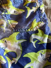 Vorschaubild 4 von Kinder Badeshorts Gr. 122 Hai-Muster Mehrfarbig Polyester