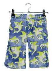 Vorschaubild 1 von Kinder Badeshorts Gr. 122 Hai-Muster Mehrfarbig Polyester