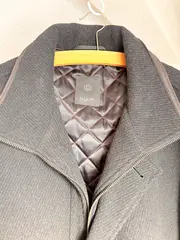 Vorschaubild 2 von Herren Wollmantel Jacke Gr. 56 Grau Stehkragen Reißverschluss