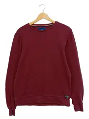 Vorschaubild 1 von Herren Pullover Rot Gr. M Baumwolle Casual Langarm