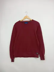 Vorschaubild 2 von Herren Pullover Rot Gr. M Baumwolle Casual Langarm