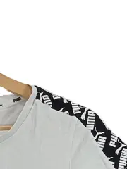 Vorschaubild 3 von Damen T-Shirt Logo Print Banddetail Ärmel Weiß Gr. S Sportlich