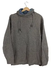Vorschaubild 1 von Herren Kapuzenpullover Strickpullover Gr. L Grau Meliert Baumwolle