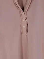 Vorschaubild 2 von Damen Poloshirt Rosa Baumwolle Kurzarm Gr. 40/L Rüschen