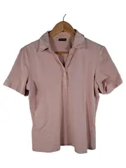 Vorschaubild 1 von Damen Poloshirt Rosa Baumwolle Kurzarm Gr. 40/L Rüschen