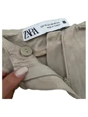 Vorschaubild 2 von Damen Stoffhose Beige Gr. XS 34 Minimalistisch Falten