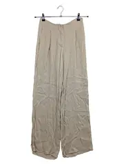 Vorschaubild 1 von Damen Stoffhose Beige Gr. XS 34 Minimalistisch Falten