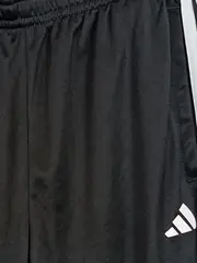 Vorschaubild 3 von Kinder Sport Shorts Gr. 152 Streifen Logo Print Polyester Schwarz