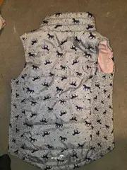 Vorschaubild 2 von Kinder Steppweste Pferde-Muster Gr. 122/128 Grau Rosa Mädchen