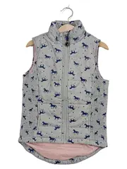 Vorschaubild 1 von Kinder Steppweste Pferde-Muster Gr. 122/128 Grau Rosa Mädchen