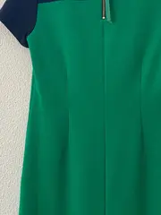 Vorschaubild 3 von Damen Freizeitkleid Gr. 34/XS Kurzarm Blau Grün Retro