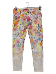 Vorschaubild 1 von Damen Stoffhose Blumenmuster Mehrfarbig Gr. 40 Farbenfroh