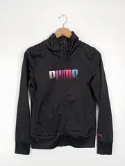 Vorschaubild 2 von Damen Trainingsjacke Gr. 38 Schwarz Sportlich Logo-Print